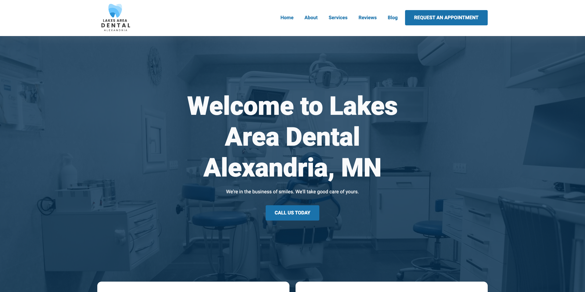 Lakes Area Dental homepage